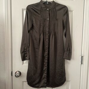 Banana Republic Silk Brown Dress Button Front